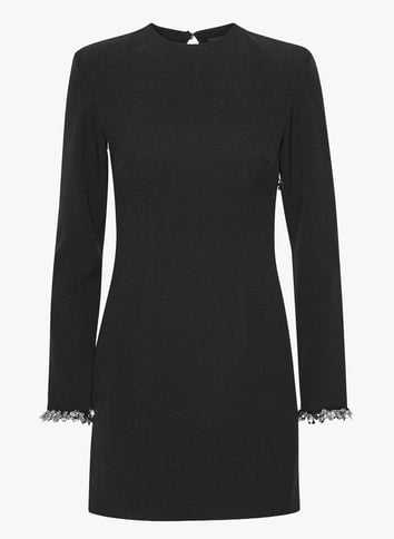 Short high-neck dress with rhinestones ROTATE Black